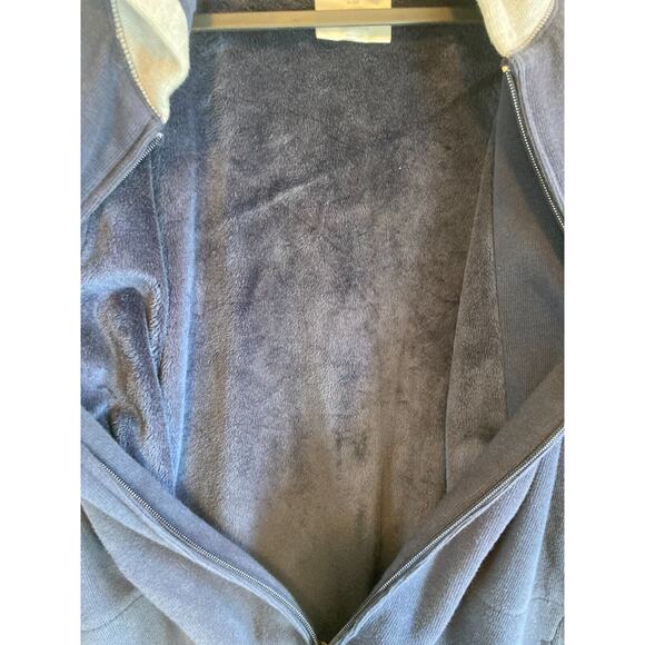 Mens Sz XL AND1‎ Hooded Sweater Blue Gray Full Zip Fleece Lined - Picture 7 of 8